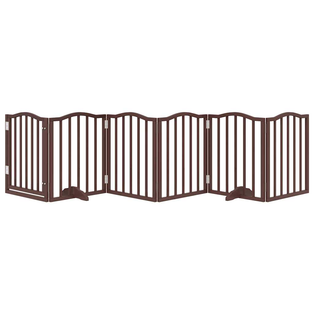 Fence de chien vidaxl pliable 6 panneaux 300 cm Poplar Brown Brown