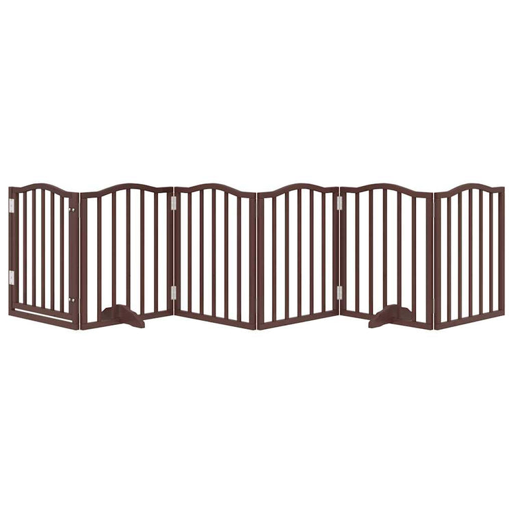 Fence de chien vidaxl pliable 6 panneaux 300 cm Poplar Brown Brown