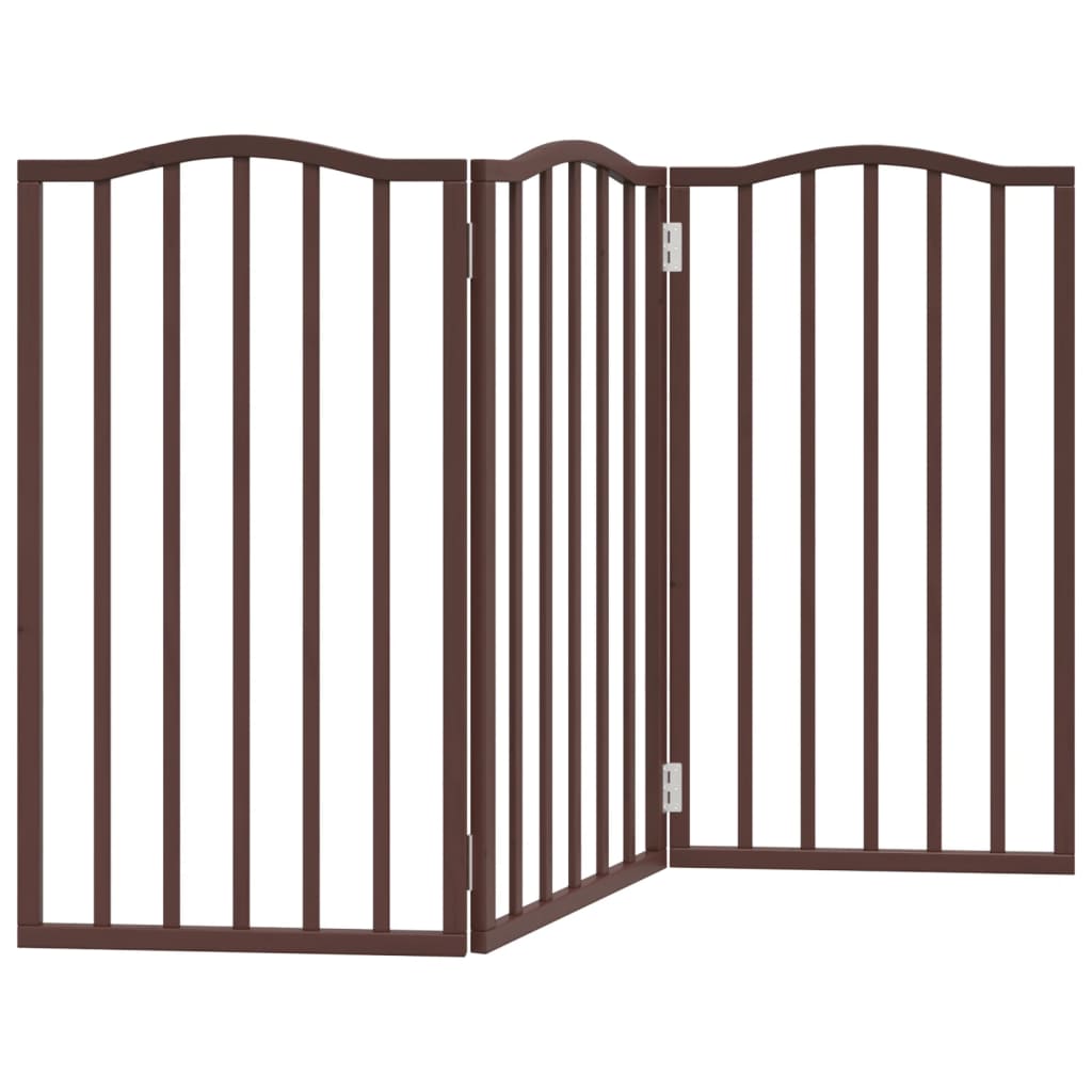 Fence de chien vidaxl pliant 3 panneaux 150 cm Populier en bois brun chêne
