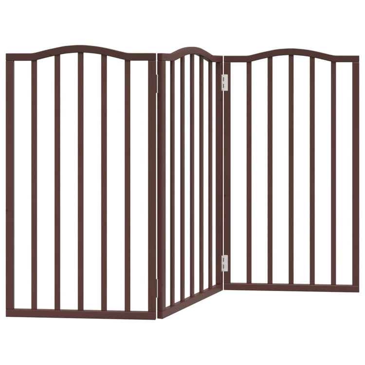 Fence de chien vidaxl pliant 3 panneaux 150 cm Populier en bois brun chêne