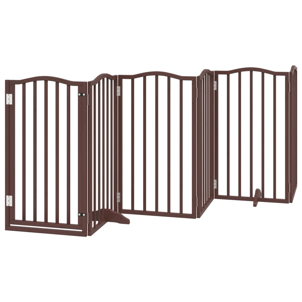 Fence de chien vidaxl pliable 6 panneaux 300 cm Poplar Brown Brown