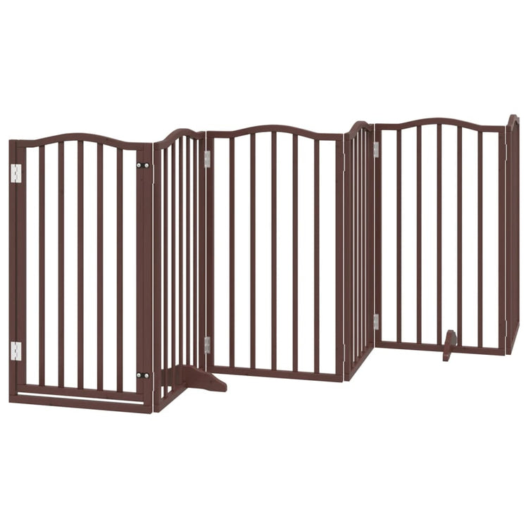 Fence de chien vidaxl pliable 6 panneaux 300 cm Poplar Brown Brown