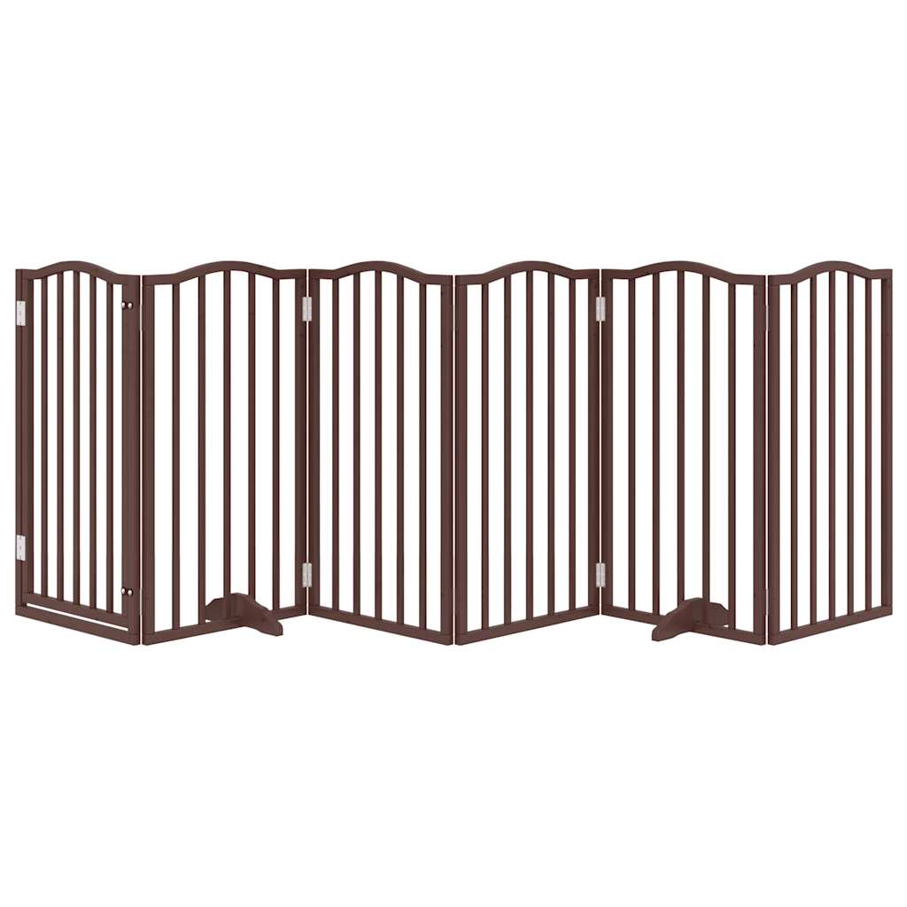 Fence de chien vidaxl pliable 6 panneaux 300 cm Poplar Brown Brown