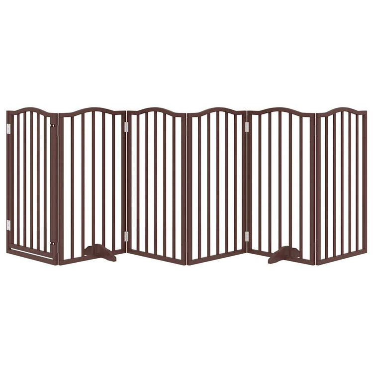 Fence de chien vidaxl pliable 6 panneaux 300 cm Poplar Brown Brown