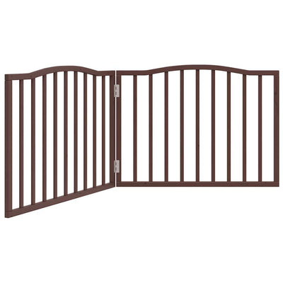 Vidaxl Dog Fence pliable 2 panneaux 160 cm Populier en bois brun chêne