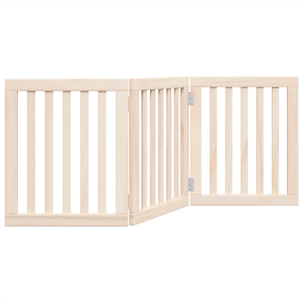 Vidaxl Dog Fence pliable 3 panneaux 150 cm Bois de peuplier