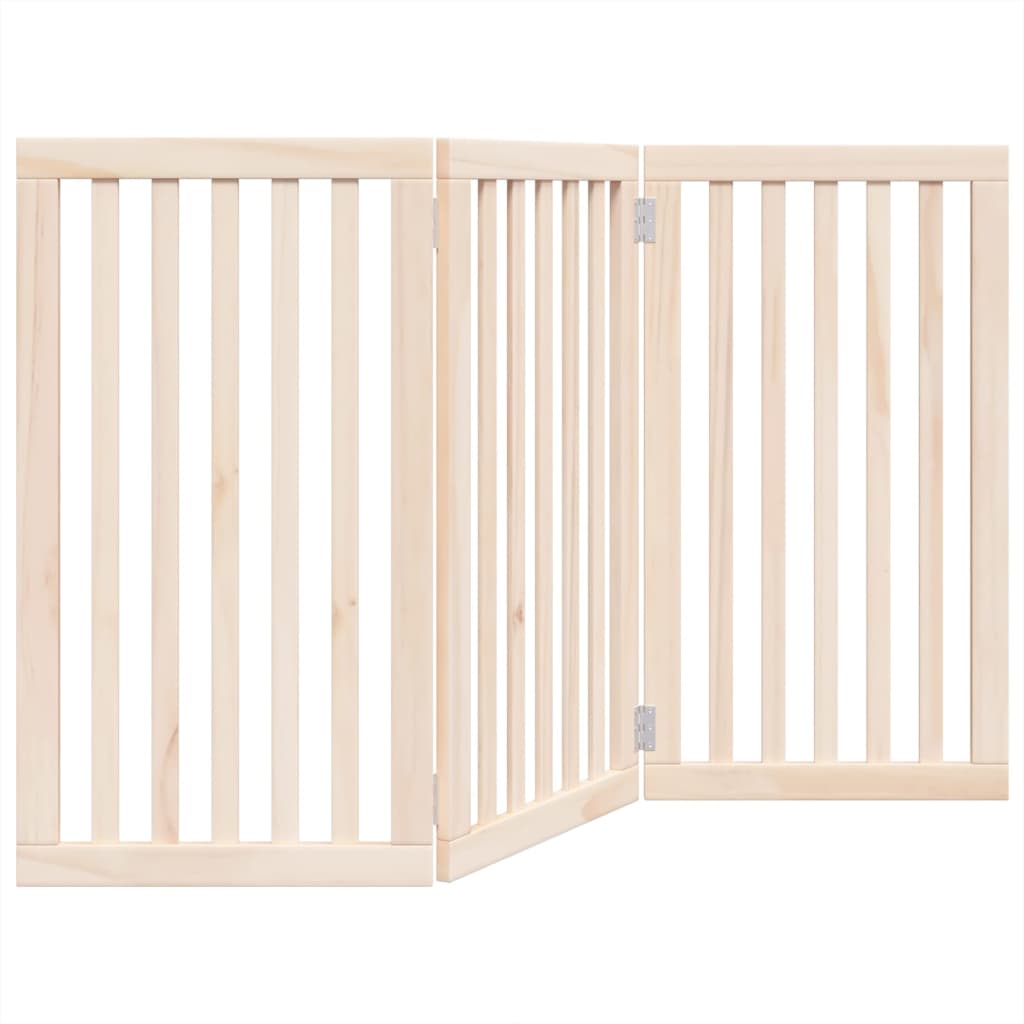 Vidaxl Dog Fence pliable 3 panneaux 150 cm Bois de peuplier