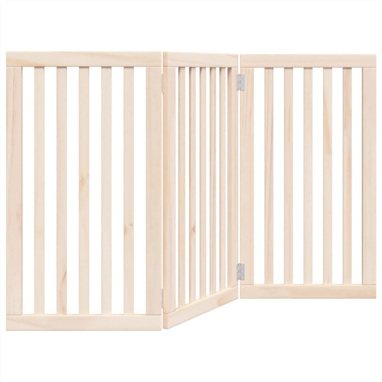 Vidaxl Dog Fence pliable 3 panneaux 150 cm Bois de peuplier