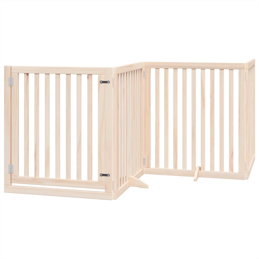 Vidaxx barrière pour chien pliable avec porte 4 panneaux 320 cm bois de peuplier