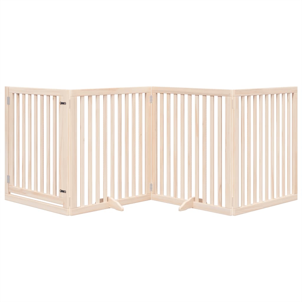Vidaxx barrière pour chien pliable avec porte 4 panneaux 320 cm bois de peuplier