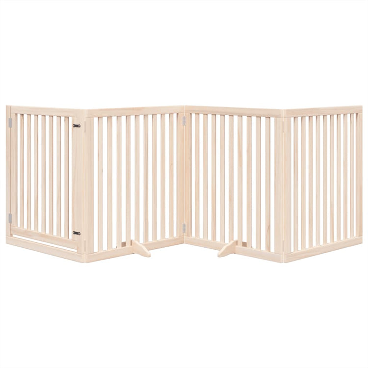 Vidaxx barrière pour chien pliable avec porte 4 panneaux 320 cm bois de peuplier