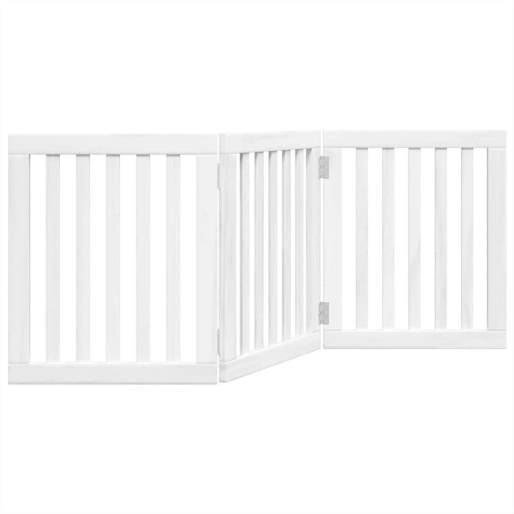 Vidaxl Dog Fence pliable 3 panneaux 150 cm Bois de peuplier blanc