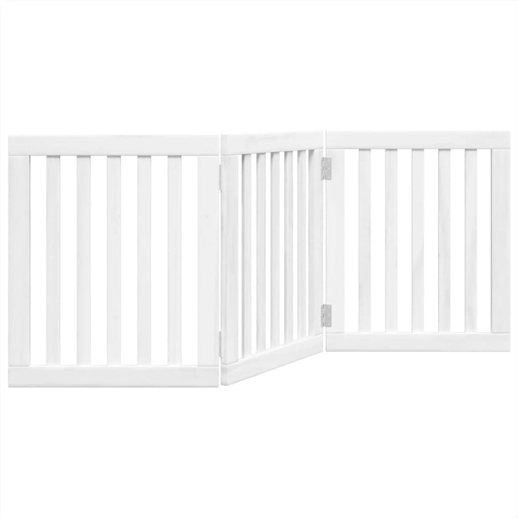 Vidaxl Dog Fence pliable 3 panneaux 150 cm Bois de peuplier blanc