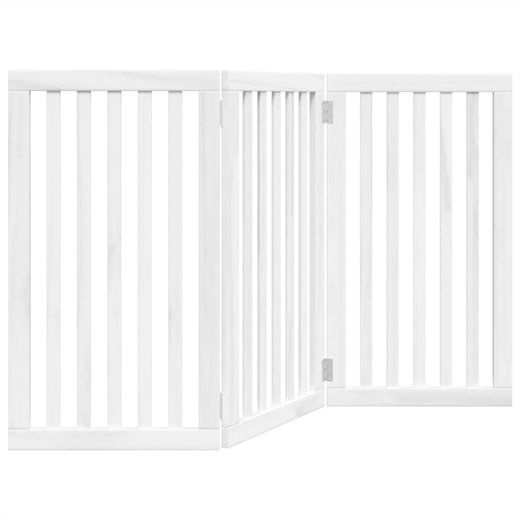 Vidaxl Dog Fence pliable 3 panneaux 150 cm Bois de peuplier blanc