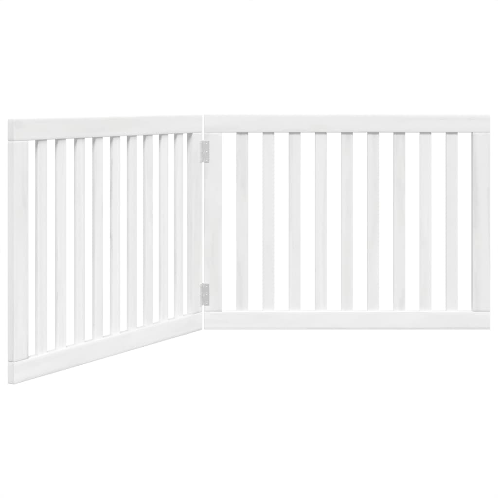 Vidaxl Dog Fence pliable 2 panneaux 160 cm Bois de peuplier blanc