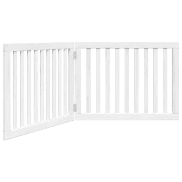 Vidaxl Dog Fence pliable 2 panneaux 160 cm Bois de peuplier blanc