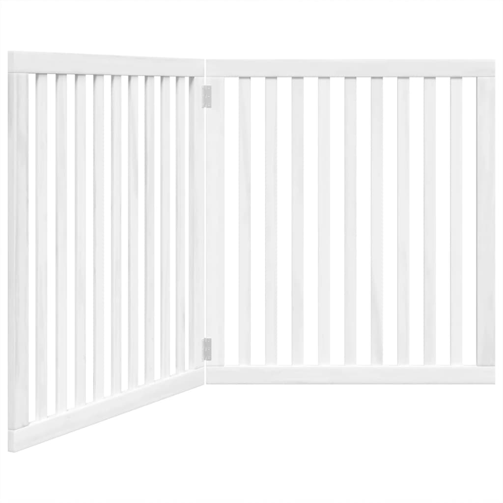 Vidaxl Dog Fence pliable 2 panneaux 160 cm Bois de peuplier blanc