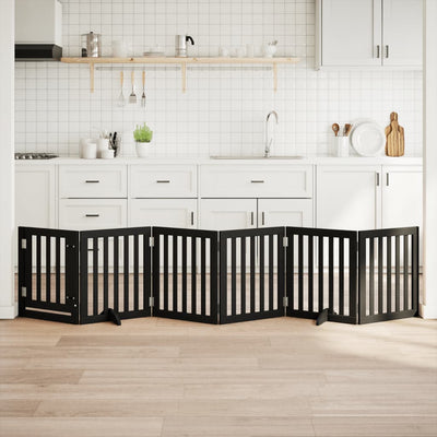 Vidaxl Dog Fence Bollptable 6 panneaux 300 cm populierhout noir