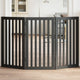 Vidaxl Dog Fence pliable 3 panneaux 150 cm Bois de peuplier noir