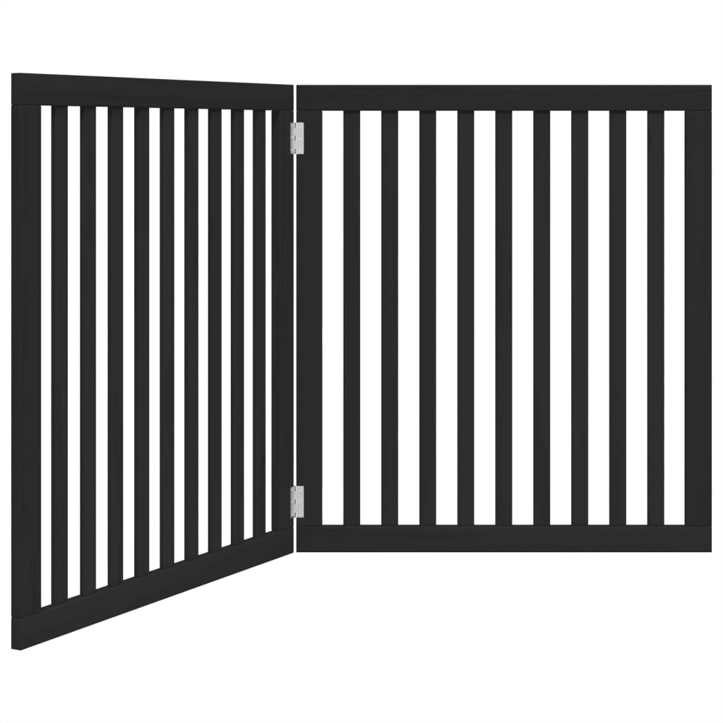 Vidaxl Dog Fence Bollpable 2 panneaux 160 cm populierhout noir
