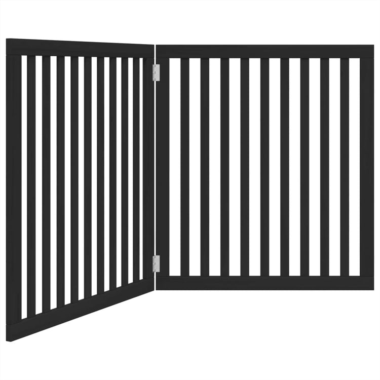 Vidaxl Dog Fence Bollpable 2 panneaux 160 cm populierhout noir