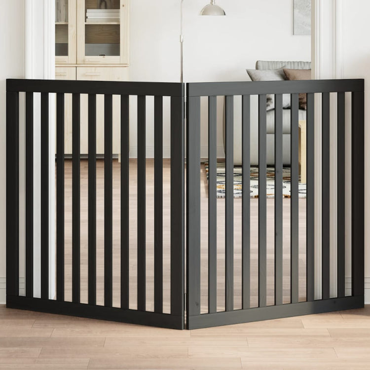 Vidaxl Dog Fence Bollpable 2 panneaux 160 cm populierhout noir