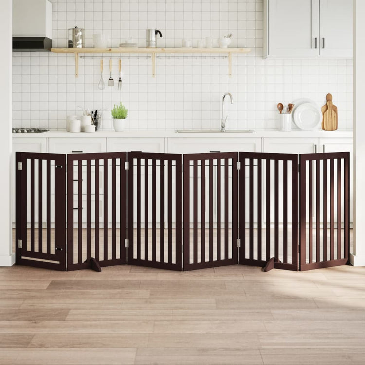 Vidaxl Dog Fence pliable 6 panneaux 300 cm Populier Brown