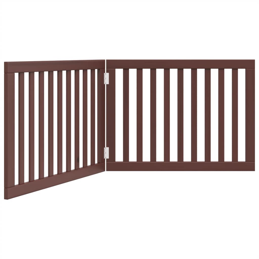 Vidaxl Dog Fence pliable 2 panneaux 160 cm Brown en bois de peuplier