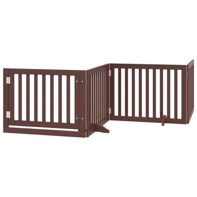 Classe de chien Vidaxl 4 panneaux 4 panneaux 320 cm Brunier en bois de peuplier