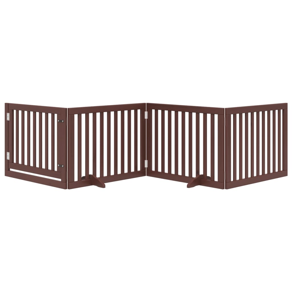 Classe de chien Vidaxl 4 panneaux 4 panneaux 320 cm Brunier en bois de peuplier