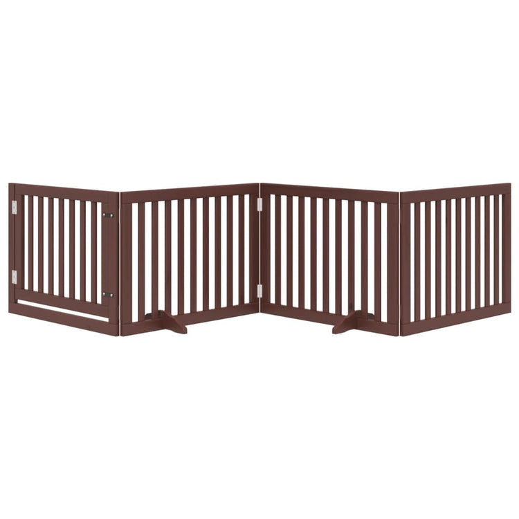 Classe de chien Vidaxl 4 panneaux 4 panneaux 320 cm Brunier en bois de peuplier