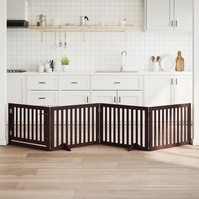Classe de chien Vidaxl 4 panneaux 4 panneaux 320 cm Brunier en bois de peuplier