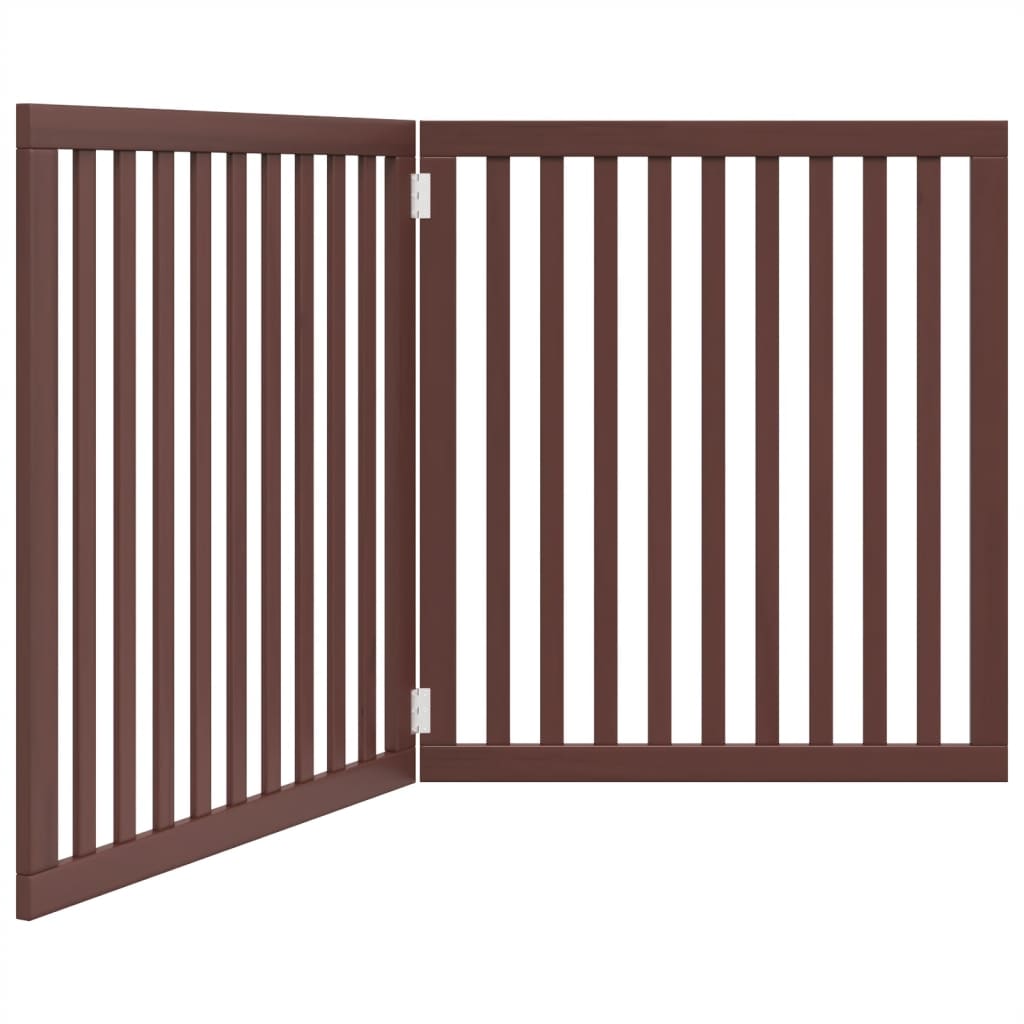 Vidaxl Dog Fence pliable 2 panneaux 160 cm Brown en bois de peuplier