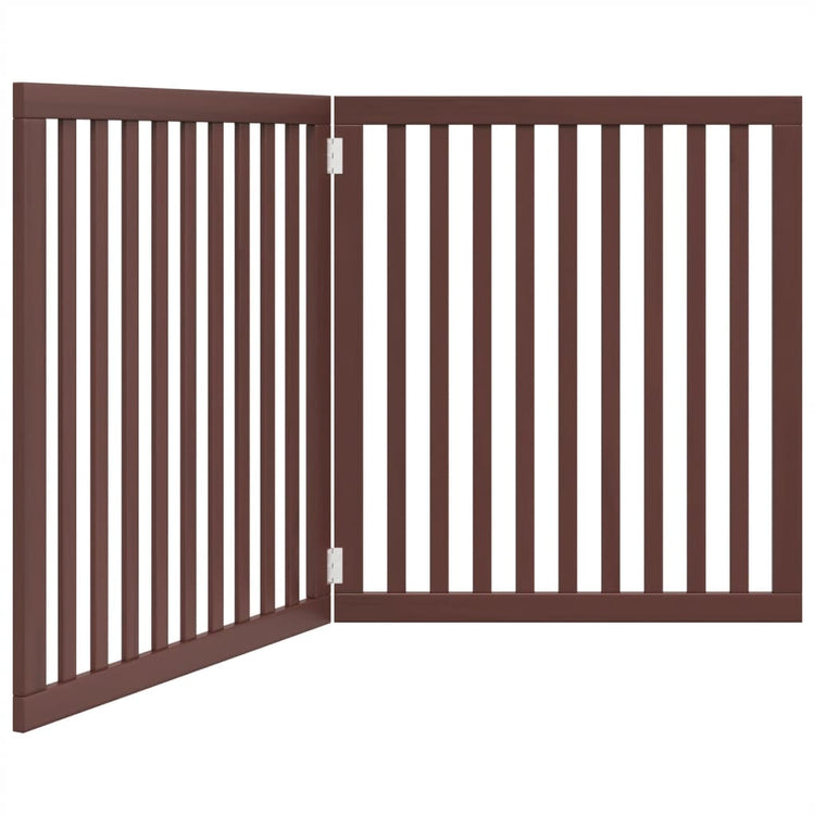 Vidaxl Dog Fence pliable 2 panneaux 160 cm Brown en bois de peuplier