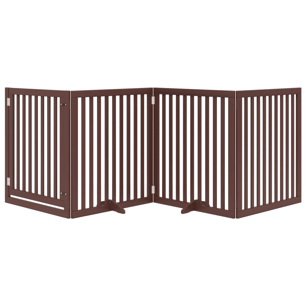 Classe de chien Vidaxl 4 panneaux 4 panneaux 320 cm Brunier en bois de peuplier