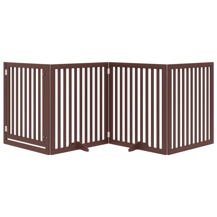 Classe de chien Vidaxl 4 panneaux 4 panneaux 320 cm Brunier en bois de peuplier