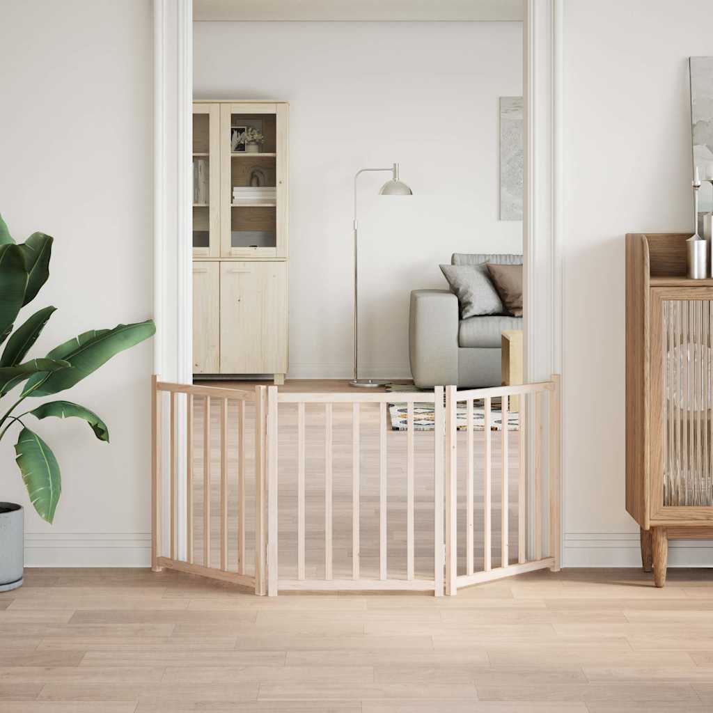 Vidaxl barrière pour chien pliable 3 panneaux 150 cm bois de pin massif
