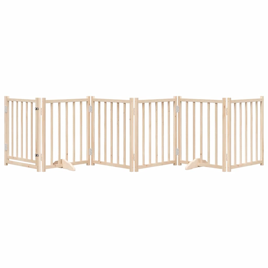 Vidaxx barrière pour chien pliable avec porte 6 panneaux 300cm bois de pin massif
