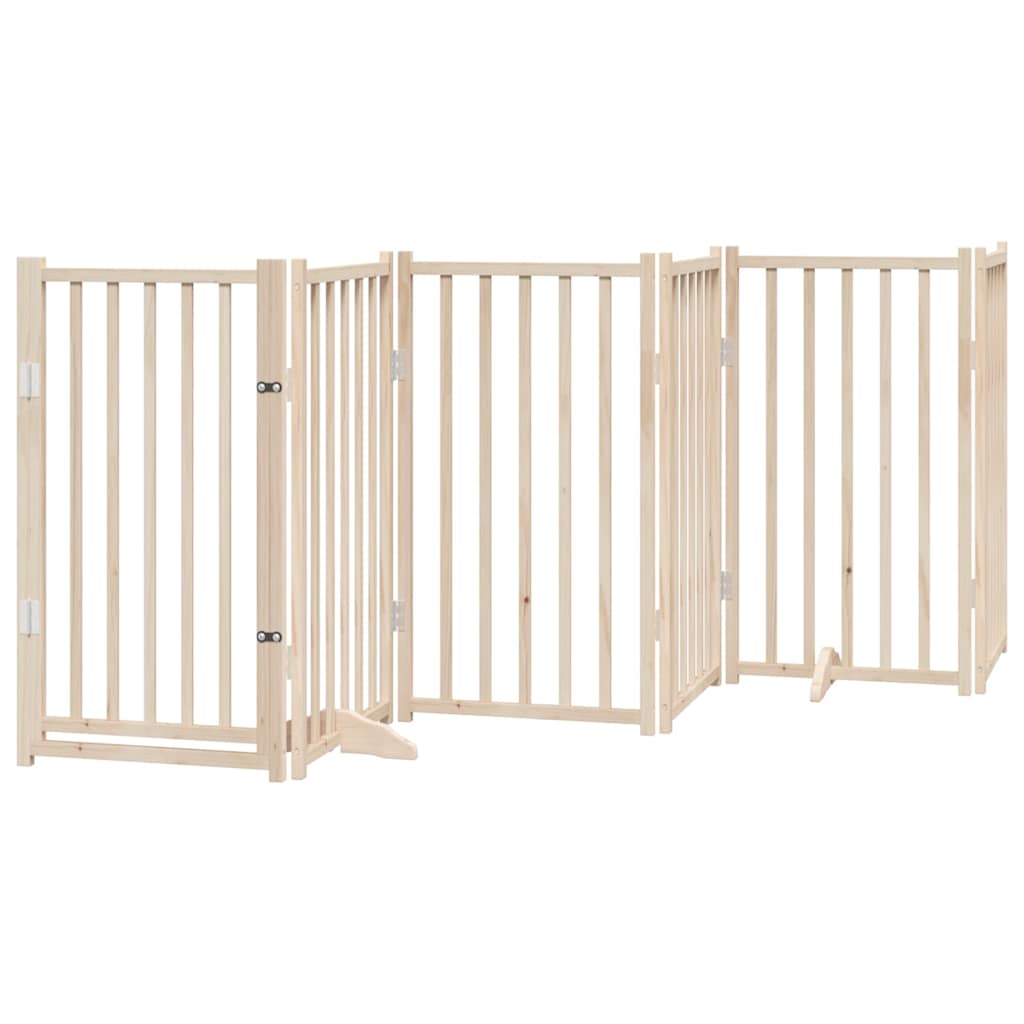 Vidaxl Dog Fence pliable avec porte 6 panneaux 300 cm Pinwood solide
