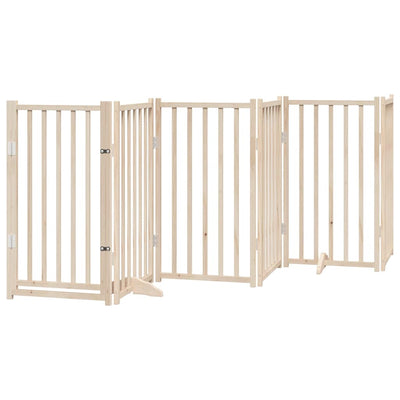 Vidaxl Dog Fence pliable avec porte 6 panneaux 300 cm Pinwood solide