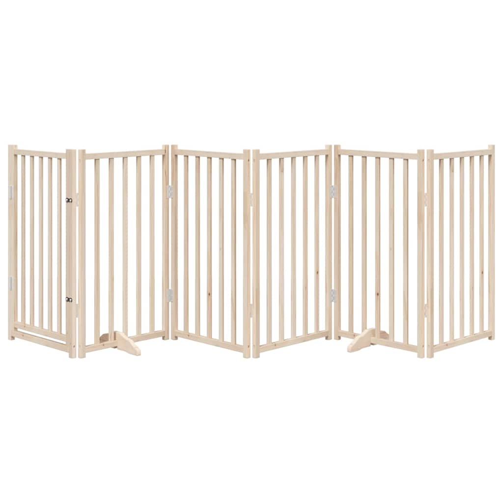 Vidaxl Dog Fence pliable avec porte 6 panneaux 300 cm Pinwood solide
