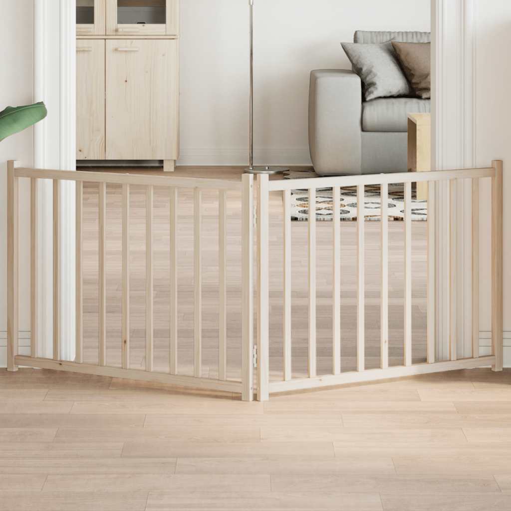 Vidaxl Dog Fence pliable 2 panneaux 160 cm Solid Pinewood
