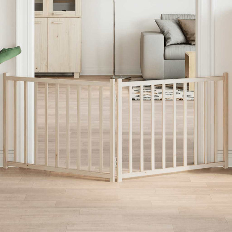 Vidaxl Dog Fence pliable 2 panneaux 160 cm Solid Pinewood