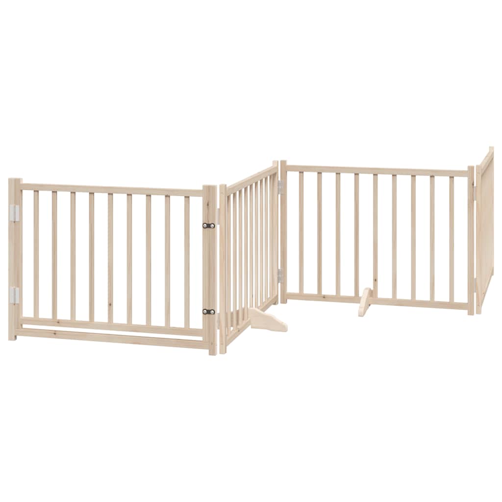 Fence de chien Vidaxl pliable avec des panneaux de porte 4 320 cm Solid Pinewood