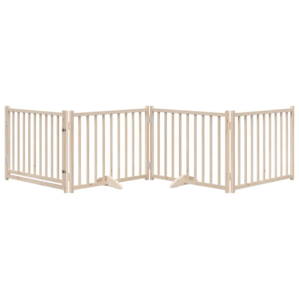 Fence de chien Vidaxl pliable avec des panneaux de porte 4 320 cm Solid Pinewood