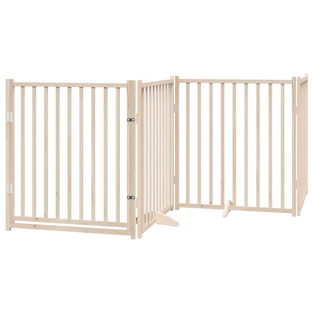 Fence de chien Vidaxl pliable avec des panneaux de porte 4 320 cm Solid Pinewood