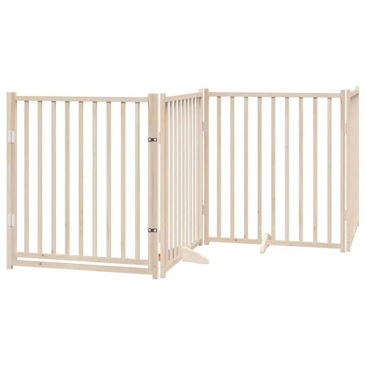 Fence de chien Vidaxl pliable avec des panneaux de porte 4 320 cm Solid Pinewood