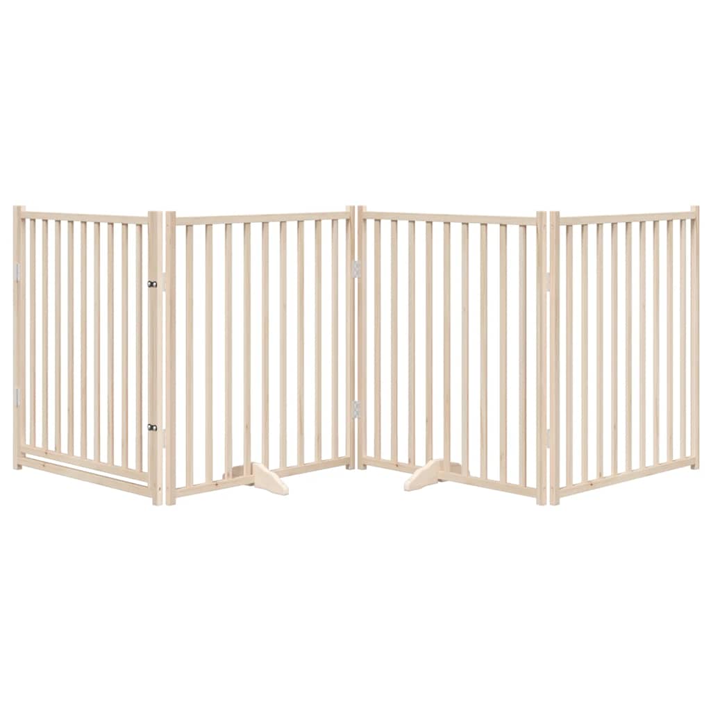 Fence de chien Vidaxl pliable avec des panneaux de porte 4 320 cm Solid Pinewood