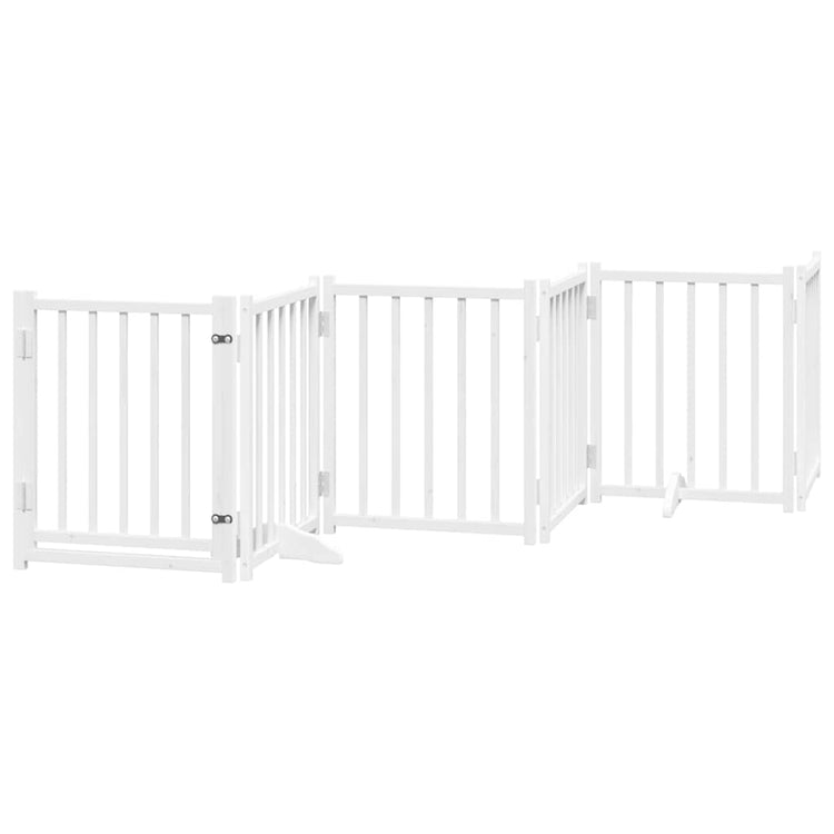 Vidaxl barrière pour chien pliable 6 panneaux 300 cm bois de pin massif blanc