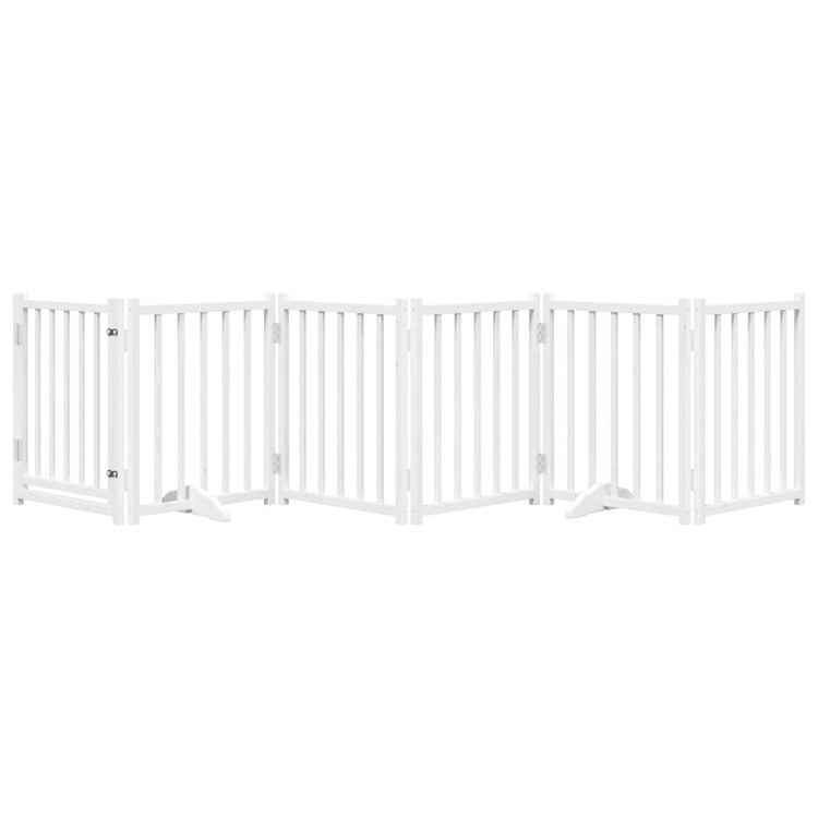 Vidaxl barrière pour chien pliable 6 panneaux 300 cm bois de pin massif blanc